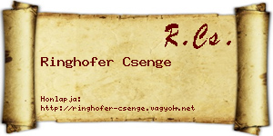 Ringhofer Csenge névjegykártya